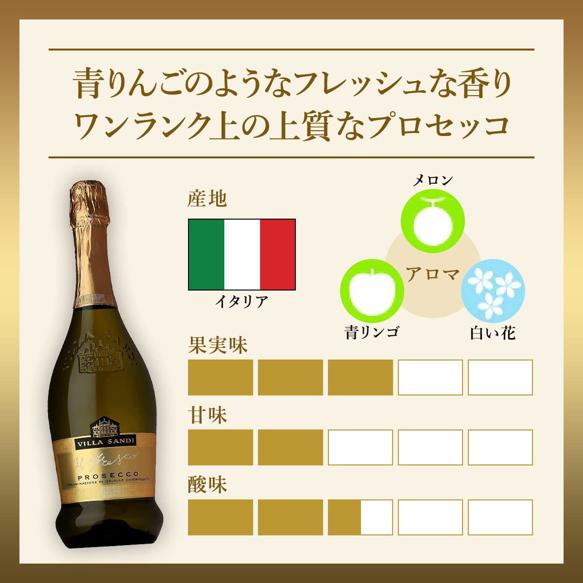 Amazon.co.jp: Villa Sandi(ヴィッラ サンディ) プロセッコ DOC